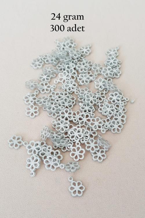 Oya Abiye Bileklik Kolye Pleksi Metalik Plastik Pul Gümüş Renk 24 gram 300 adet - BNC588
