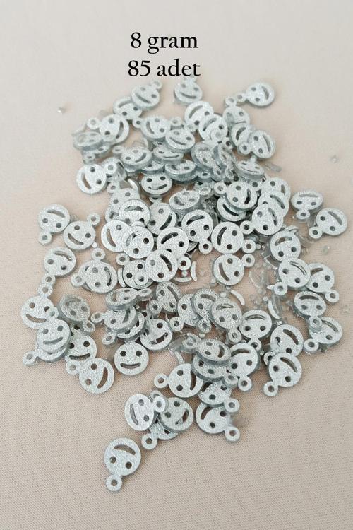 Oya Abiye Bileklik Kolye Pleksi Metalik Plastik Pul Gümüş Renk 8 gram 85 adet - BNC525