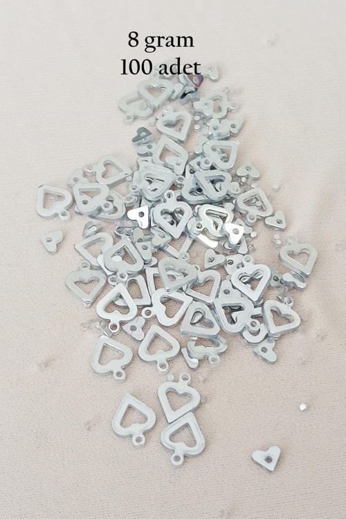 Oya Abiye Bileklik Kolye Pleksi Metalik Plastik Pul Gümüş Renk 8 gram 100 adet - BNC511