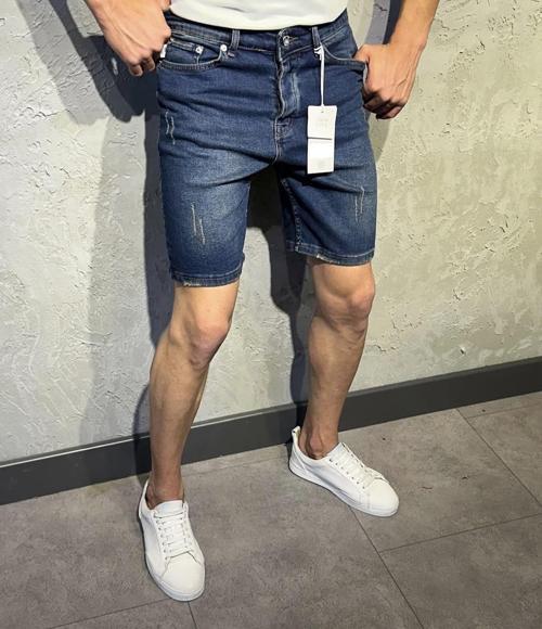 Paxton Denim Orta Mavi Yıkamalı Erkek Kot Şort