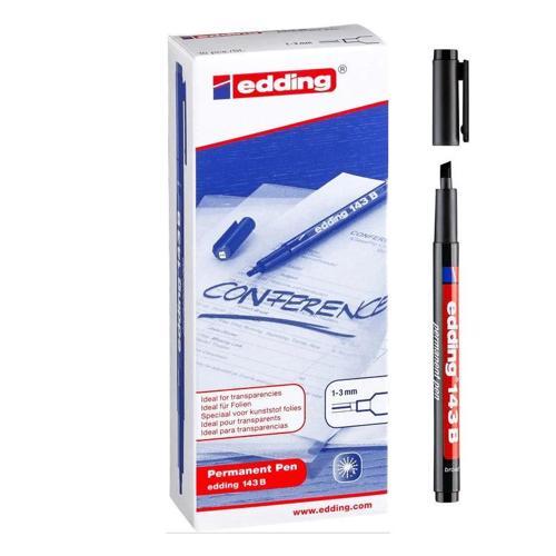 143B Kesik Uçlu Permanent Kalem SİYAH 10'lu Kutu