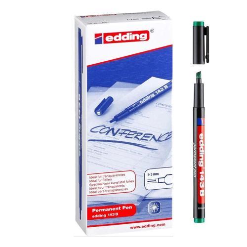 143B Kesik Uçlu Permanent Kalem YEŞİL 10'lu Kutu