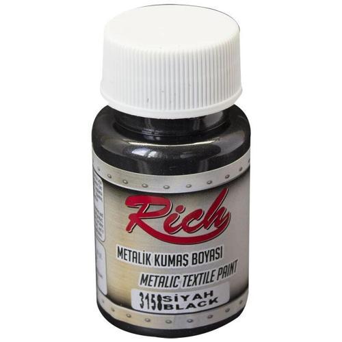 Metalik Kumaş Boyası 50 cc. 3158 SİYAH