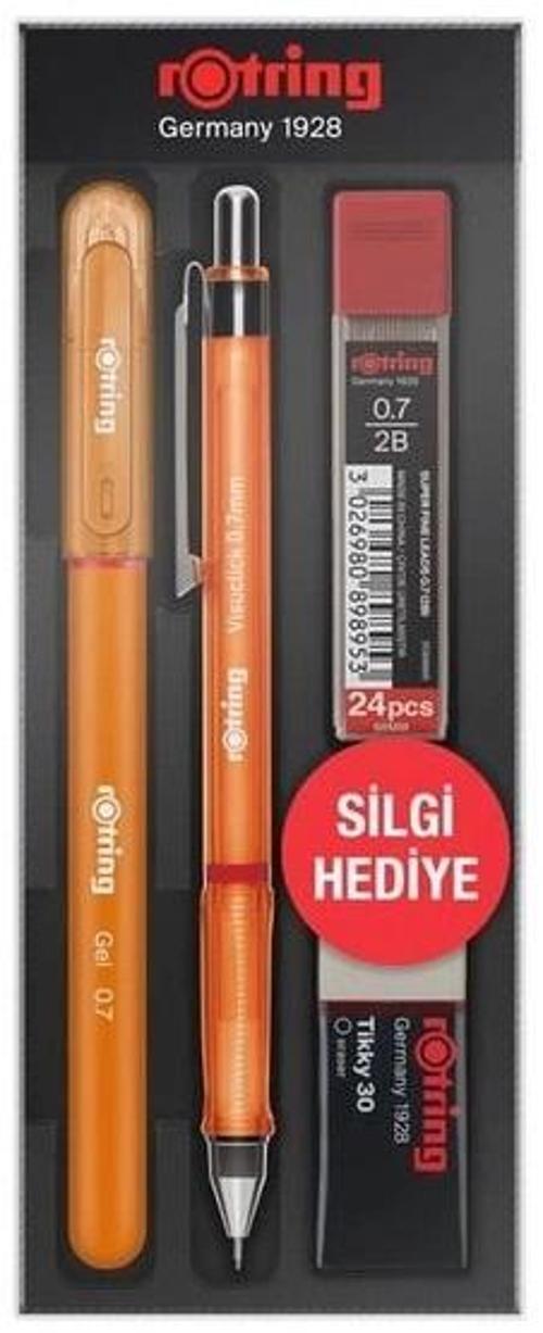Visuclick Versatil Kalem + Jel Kalem + Min + Silgi Okul Seti 0.7 mm TURUNCU