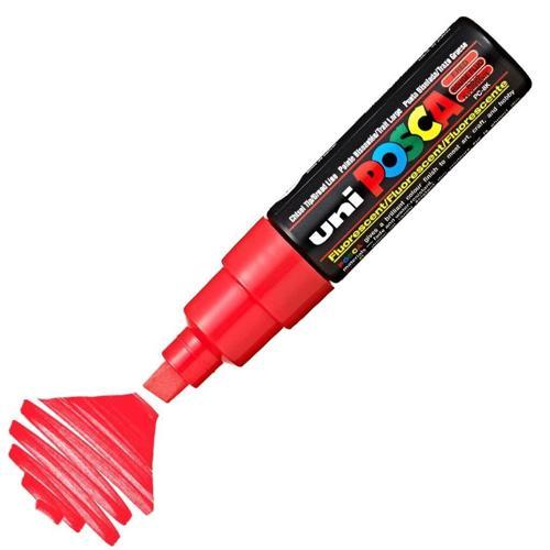 Posca PC-8K Boyama Markörü 8 mm. Kesik Uç FLORESAN KIRMIZI