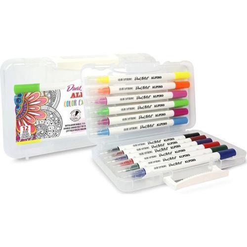 Çift Yönlü Fırça Uçlu Keçeli Kalem 12 Renk