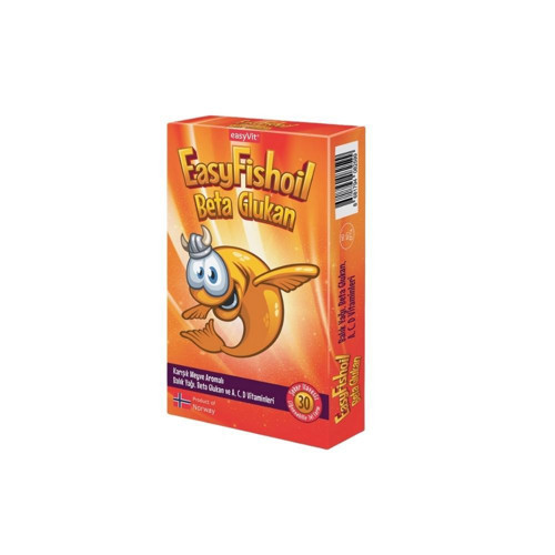EasyFishoil Beta Glukan ve Vitaminler İçeren Balık Yağı Karışık Meyve Aromalı Çiğnenebilir 30 Jel Form