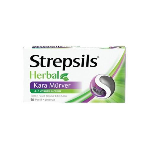 Herbal Kara Mürver, C Vitamini Ve Çinko İçeren Şerkersiz Takviye Edici Gıda 16 Pastil