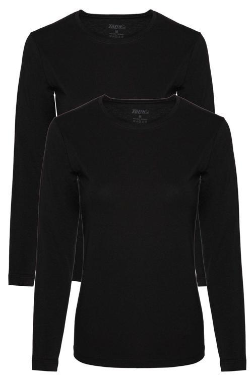 Kadın 2 li Uzun Kollu Pamuklu Likralı Fanila 6217