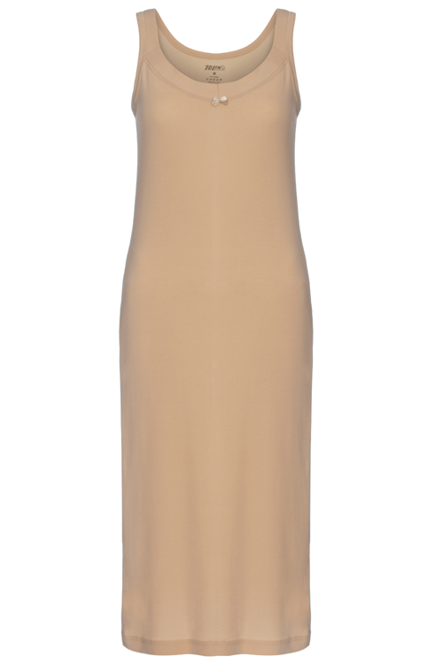 %100 Pamuk Bayan Biyeli Ribana Kombinezon Gecelik 1230