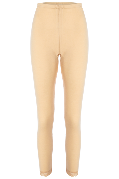 %100 Pamuk Bayan Dantelli Uzun Tayt 720