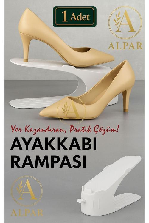 1 Adet Beyaz Ayakkabı Rampası Yer Tasarrufu Kokusuz Modern Ayakkabı Organizeri Ayakkabı Standı