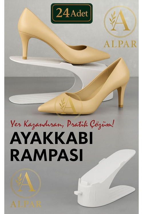 24 Adet Beyaz Ayakkabı Rampası Yer Tasarrufu Kokusuz Modern Ayakkabı Organizeri Ayakkabı Standı