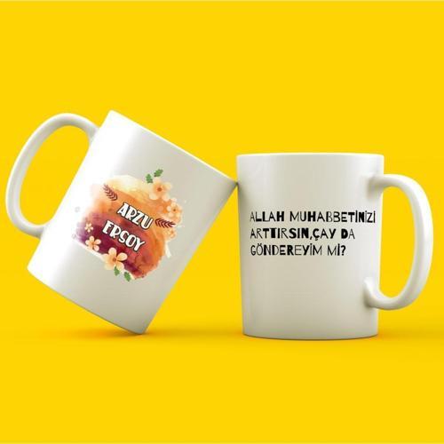 Canım Öğretmenim Çay da Göndereyim mi? Baskılı Öğretmenler Günü Kişiye Özel Tasarım Beyaz Kupa