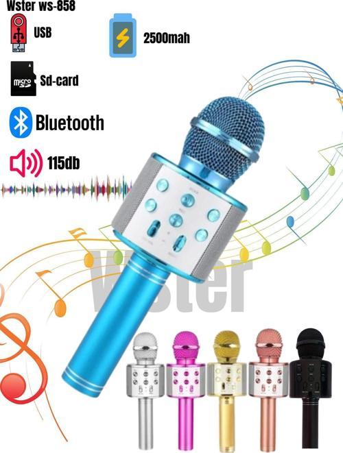 Ws-858 Karaoke Mikrofon Bluetooth Hoparlör Aux Usb Mikro Sd Kart Girişli