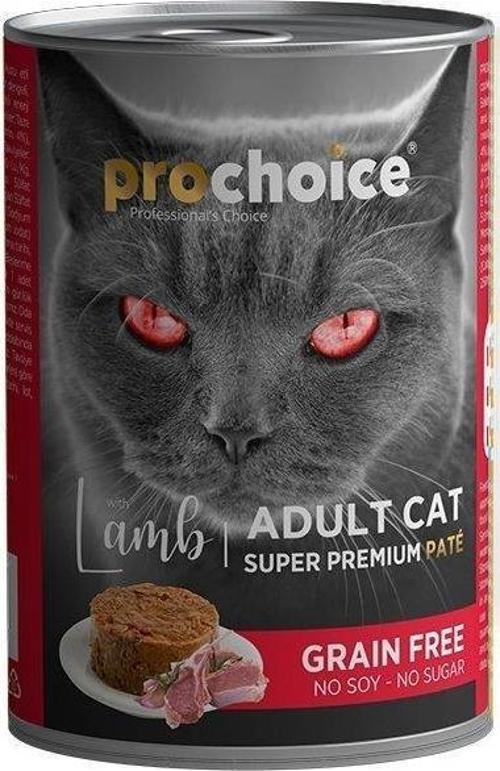 Pro Choice Kuzu Etli Sekersiz Tahilsiz Ezme Yetiskin Kedi Konservesi 400 gr.