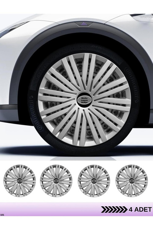 Opel Corsa D 14 İnç Jant Kapağı Amblemli Gri [4 Adet Kapak] 125  Cvl-G8692