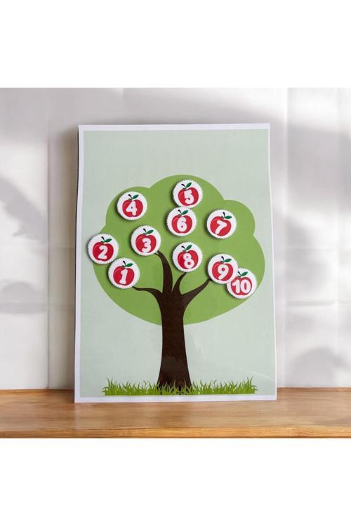 Çocuk Etkinlik Kartları Sayıları Öğreniyorum Elma Ağacı Temalı
