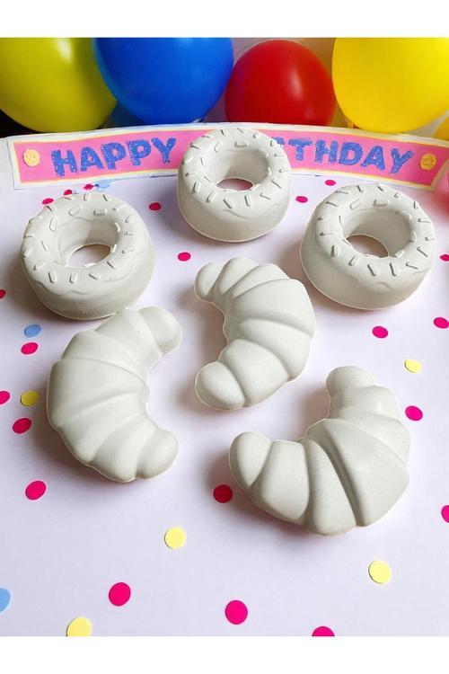 Donut & Kruvasan Taş Boyama Seti Anne Ve Çocuk Etkinliği El Becerisi Gelişimi