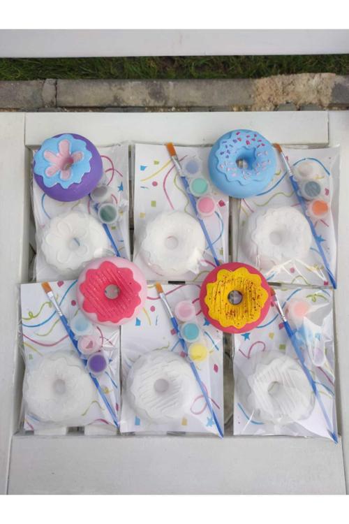 Donut Set/ Taş Boyayın Seti, Kendin Yap,Dıy,Doğum Günü Hediyesi, 10 Adet