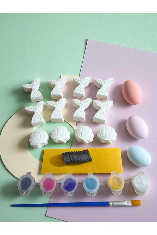 12 Adet Denizden Taş Boyama Mıknatıslı Magnet Seti, Dıy, Kendin Yap, Doğum Günü Hediyesi