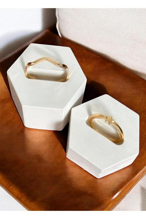 Dekoratif 2 Li Yüzük Tutucu Organizer, Yüzük Standı, Nişan Söz Dekorasyon Yüzüklükler