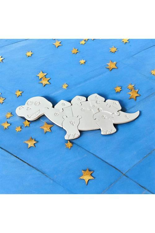 Dinazor Puzzle Taş Boyama Seti Anne Ve Çocuk Etkinliği El Becerisi Gelişimi