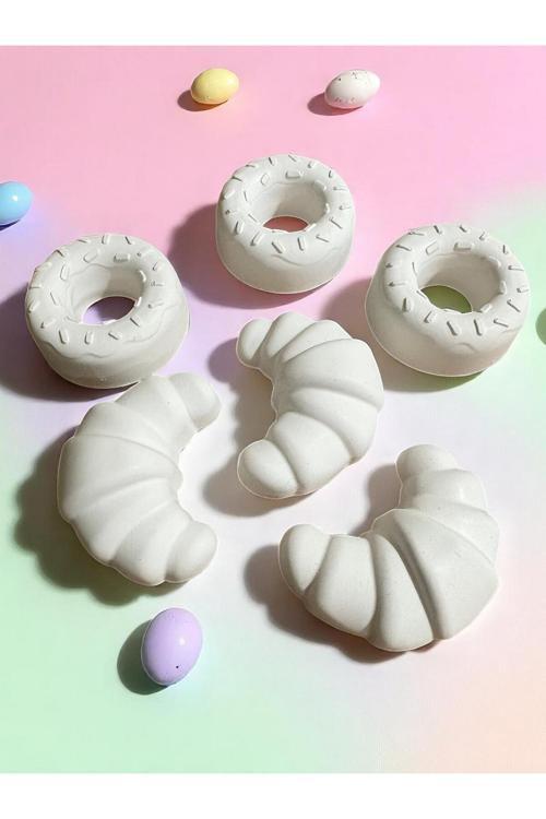 Donut & Kruvasan Taş Boyama Seti Anne Ve Çocuk Etkinliği El Becerisi Gelişimi