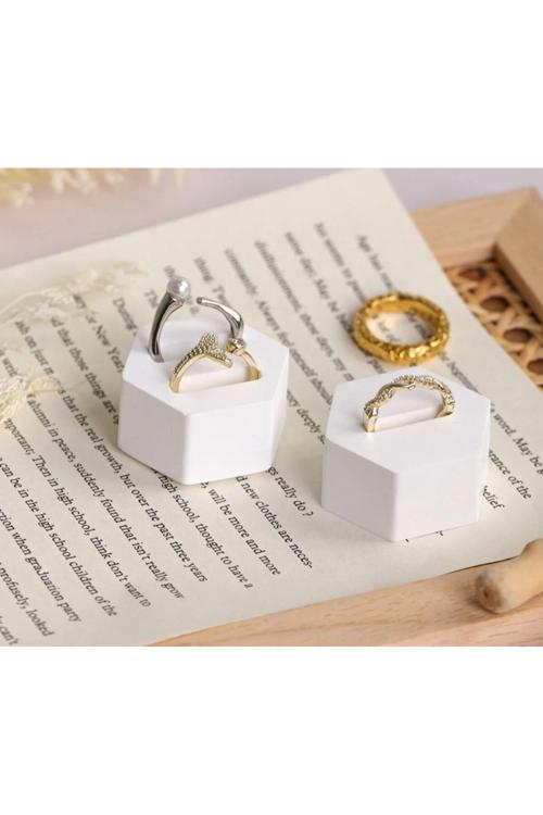 Dekoratif 2 Li Yüzük Tutucu Organizer, Yüzük Standı, Nişan Söz Dekorasyon Yüzüklükler