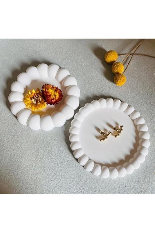 Dekoratif 2 Li Takı Tabağı Sunumluk Bardak Altlığı