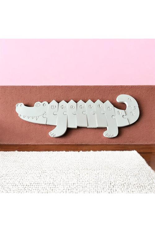 Timsah Puzzle Taş Boyama Seti Anne Ve Çocuk Etkinliği El Becerisi Gelişimi