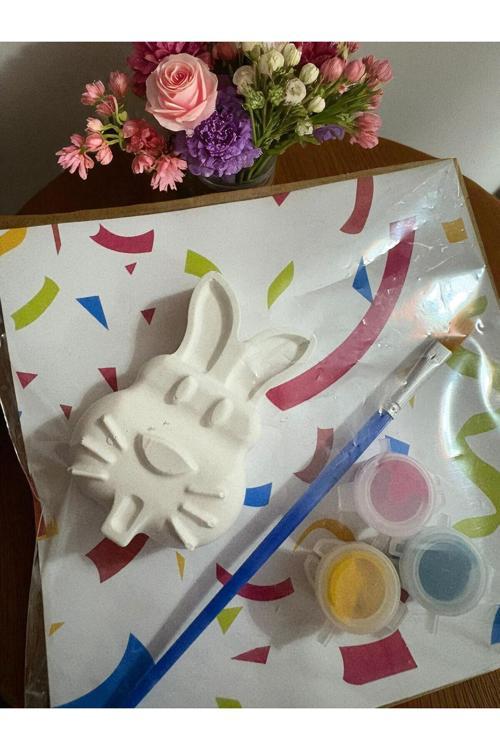 2'Li Set -Tavşan Ve Uğurböceği /Taş Boyama Seti, Dıy, Kendin Yap, Doğum Günü Hediyesi, (3+3) 6 Adet