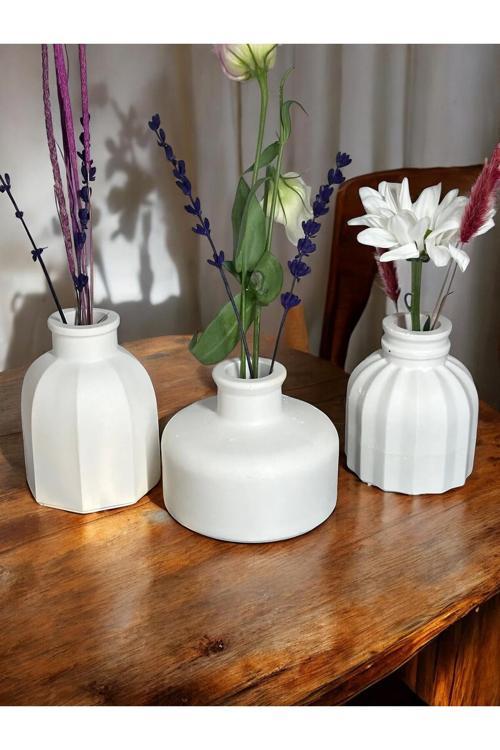 Dekoratif 3 Lü Vazo Mumluk