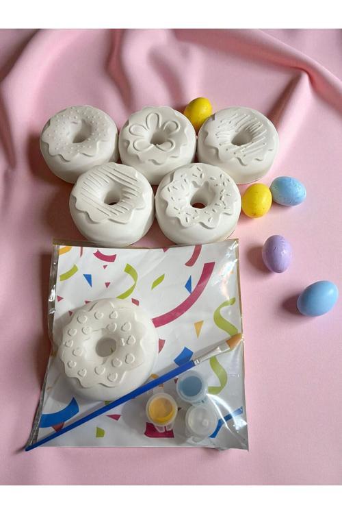 6 Adet Donut Taş Boyama Seti, Dıy, Kendin Yap, Doğum Günü Hediyesi