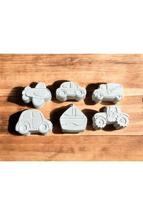 Çocuk Eğitici Etkinlik Taşıtlar Taş Boyama Seti 6 Lı Taşıtlar Boya Ve Fırça Seti