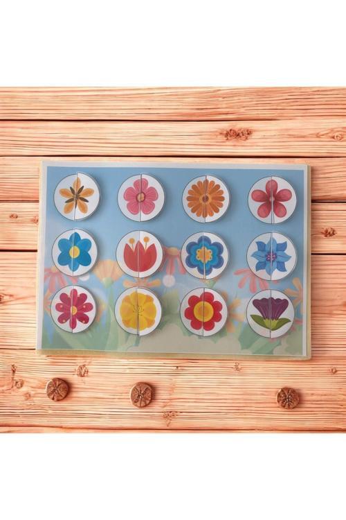 Çocuk Etkinlik Kartları Çiçekleri Tamamlayıp Öğrenelim