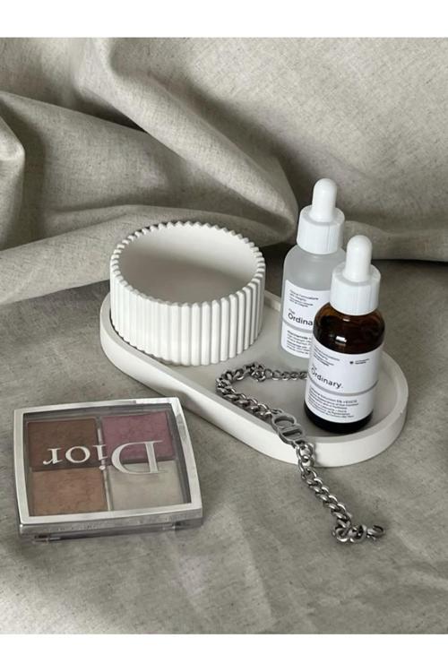 2'Li Dekoratif Tabak& Dekoratif Eşya & Dekoratif Mumluk