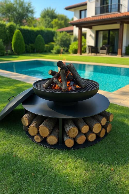  Ateş Çukuru ALEVRA MARKA   ,Bahçe Şöminesi,Mangal Kapak Dahil