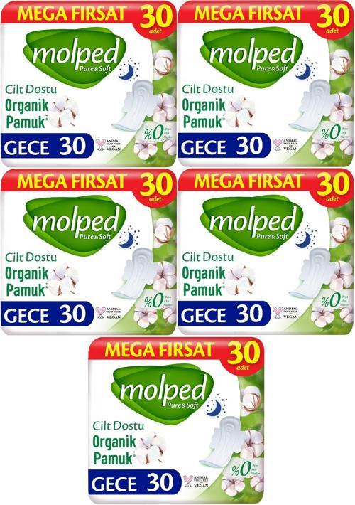 Pure&Soft Hijyenik Ped Gece 150 (5PK*30) Adet Mega Pk