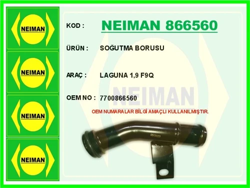 SOĞUTMA BORUSU LAGUNA1.9 F9Q 7700866560