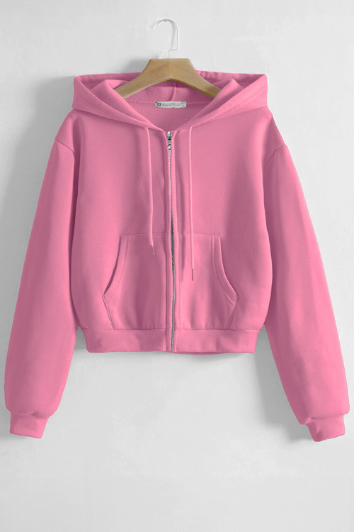 Kadın Pamuklu Crop Model Kanguru Cepli Sonbahar ve İlkbahar Kapüşonlu Crop Sweatshirt