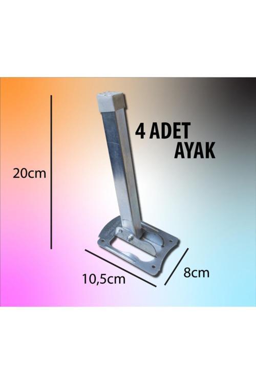 Metal Içeri Katlanır Sofra Ayağı Yer Sofrası Ayağı Metalik Renk 4 Adet (20Cm)