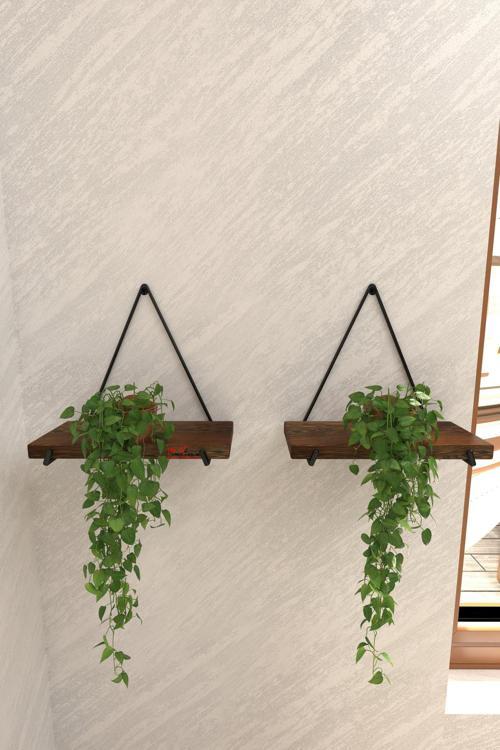 Duvara Monte Gerçek Masif İkili Lüks Raf Çiçeklik Resimlik Tanzim Balkonluk Çerçevelik