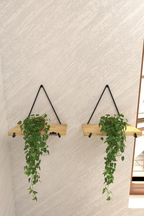 Duvara Monte Gerçek Masif İkili Lüks Raf Çiçeklik Resimlik Tanzim Balkonluk