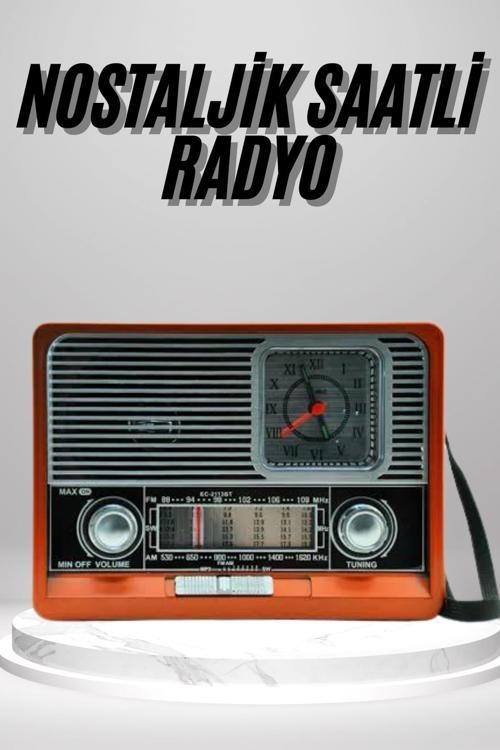 Nostaljik Vintage Radyo Taşınabilir Bluetooth Bağlantılı Hoparlör Radyo