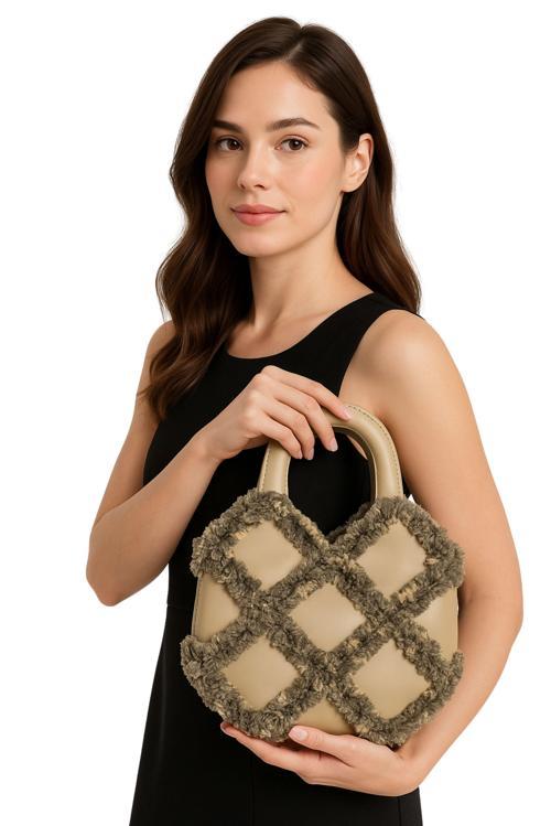 - Öznur 7392 4851 El Yapımı Puffy İp Kadın El Çantası / 28 cm x 30 cm