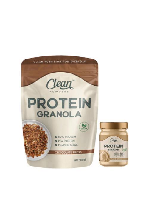 Protein Granola 300 Gr Çikolata Parçacıklı - Proteinli Fındık Kreması (Protein Spread) 350 Gr