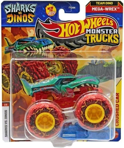 Monster Trucks Sharks vs. Dinos 1:64 Scale Die-Cast Vehicle Collection 2025 Edition (1/8