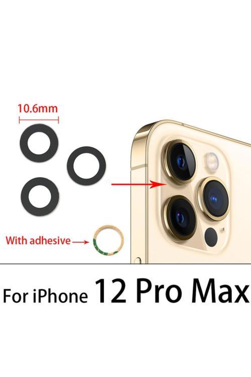 iPhone 12 PRO MAX Arka Kamera Camı Lens Yapışkanlı
