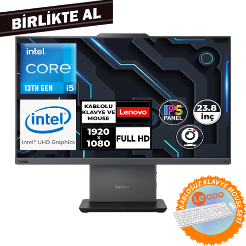 ThinkCentre Neo 50A G5 i5-13420H 16GB 256GB SSD 23.8"W11P AIO+Klavye-Mouse Set 12SC000MTR 051